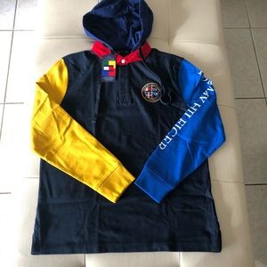 NWT Tommy Hilfiger archives hooded rugby shirt